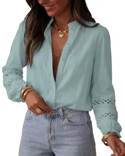 KIRUNDO Women's Eyelet Shirt