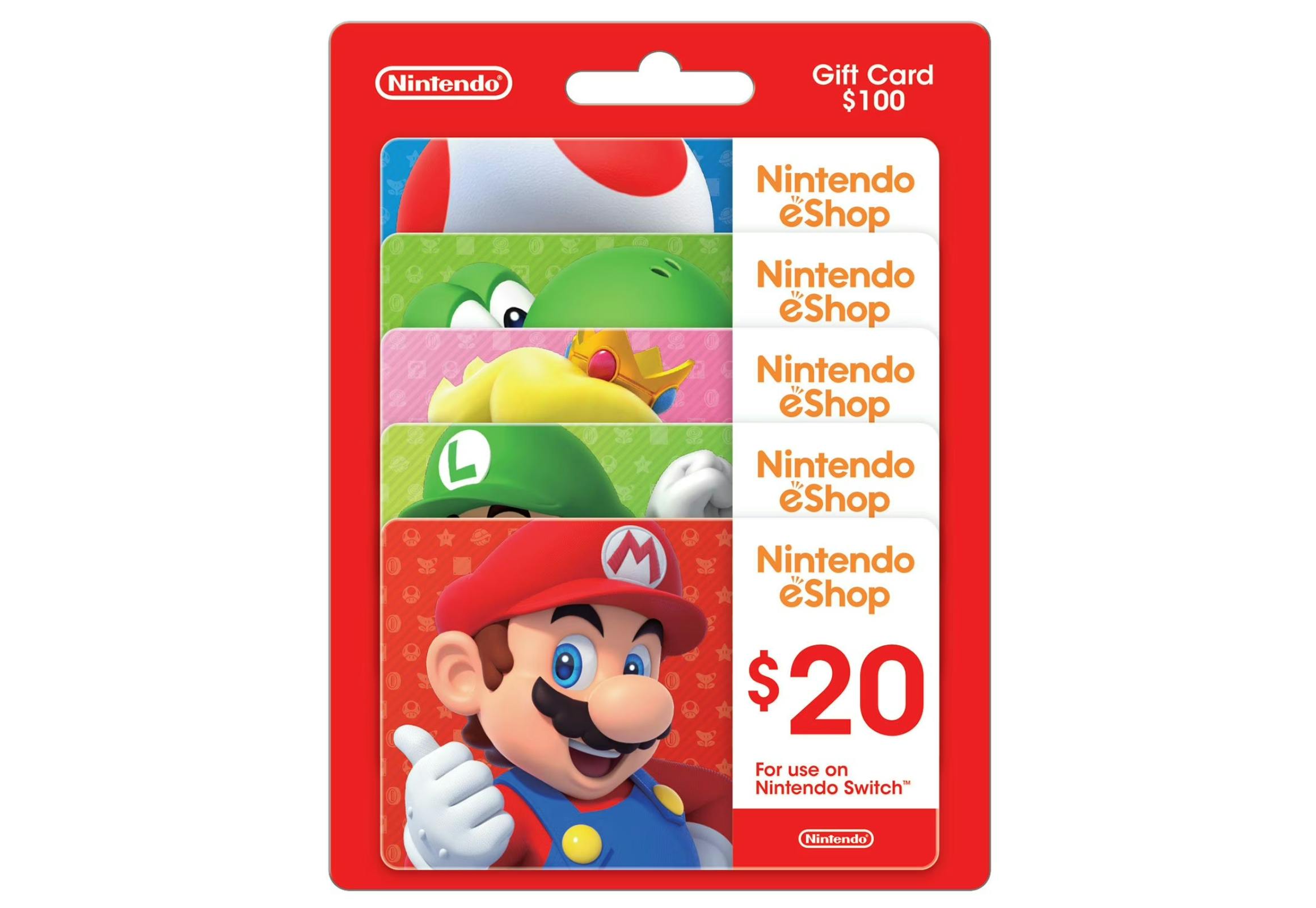 Nintendo $20 Gift Card 5-Pack