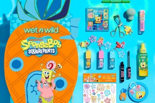 spongebob makeup items on a table