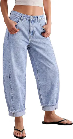 luvamia Women's Barrel Jeans