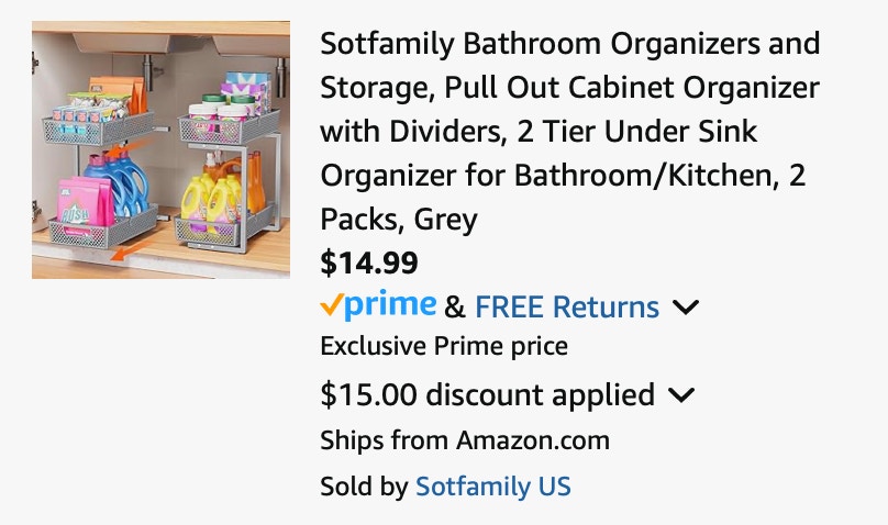 Amazon 2-Tier Under-Sink Organizer 2025