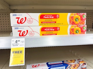 walgreens plastic wrap boxes on shelf