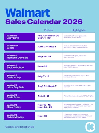 Walmart Sales Calendar 2026