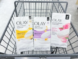 shopping cart with olay beauty bars