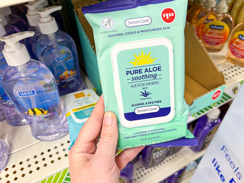 dollar tree smart care pure aloe after sun wipes