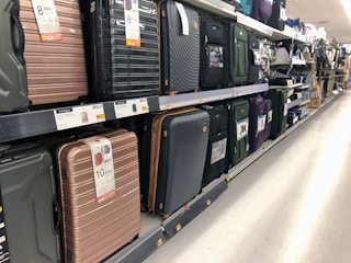 luggage aisle at Walmart