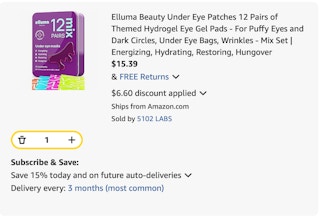 eye patches Amazon receipt