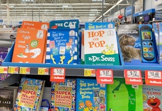 dr. seuss books in kids book section of walmart elections and entertainment department