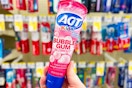 hand holding a tube of act bubblegum kids toothpaste