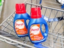 34-ounce Persil detergent bottles in a Walmart cart