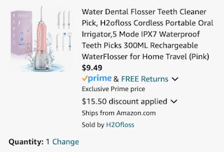 Amazon Water Dental Flosser pink 2024 2