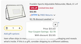 rebounder Amazon receipt
