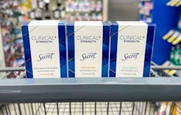 secret clinical deodorant in a walgreens shopping cart