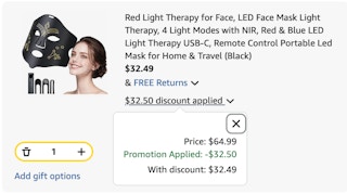 face mask Amazon receipt