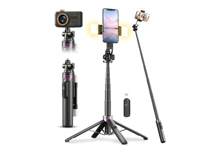 Selfie Stick Tripod With Light