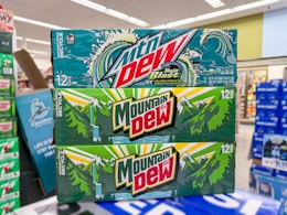 three mountain dew soda packs