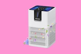 MOOKA H13 HEPA Air Purifier on a blue background