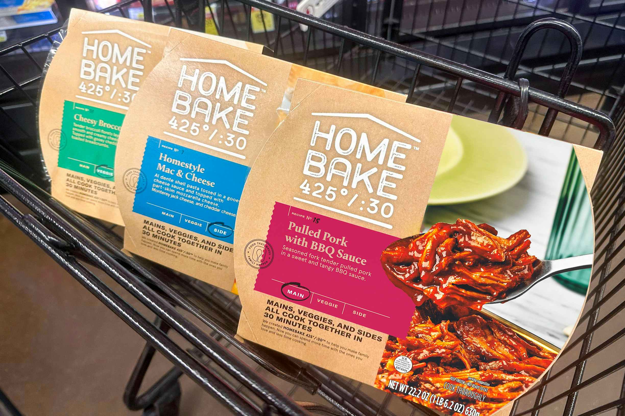 home bake meals in a shopping cart