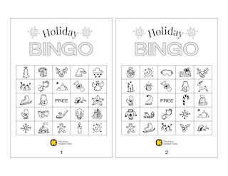 Holiday Bingo Printables Grayscale Set