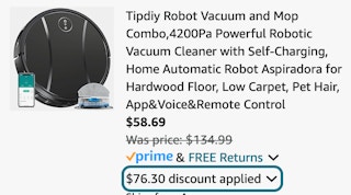 Tipdiy Robot Vacuum and Mop Combo,4200Pa