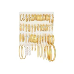 Gold Hoop Earrings Set