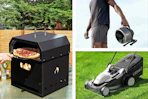 pizza oven, portable fan & a mower