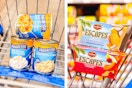 2 Walmart store images of Progresso soups & Del Monte Escapes