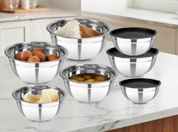 Stainless Steel Mixing Bowl Set, Now $19.49 on Amazon card image