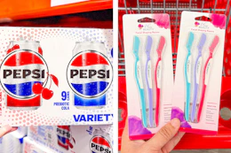 collage with pepsi and plum beauty products