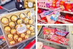 collage image of ferrero, nerds, sweetarts, and other candy