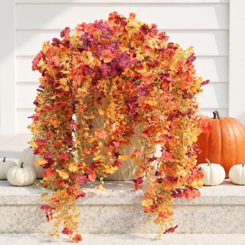 Artificial Hanging Mums