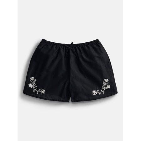 Kids' Embroidered Cotton Shorts