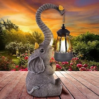Solar Garden Elephant Statue Light