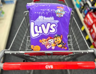 one pack of Luvs diapers in shopping cart