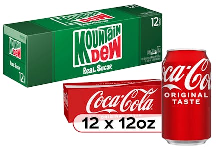 3 Coca-Cola + 3 Mountain Dew Packs