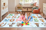 children playing on rug