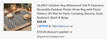 cart outdoor rug