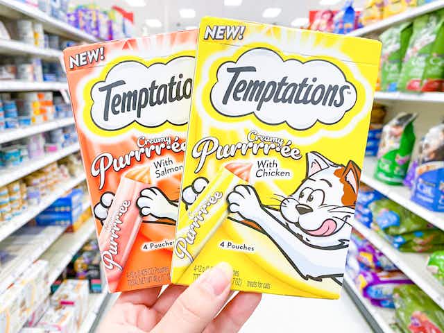 Temptations Puree Lickable Treats 16-Pack, as Low as $4.68 on Amazon card image