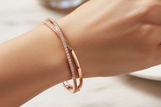 Tanga Swarovski Rose Gold Twist Bangle