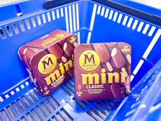 2 boxes of Magnum Mini Ice Cream Bars in Walmart shopping basket