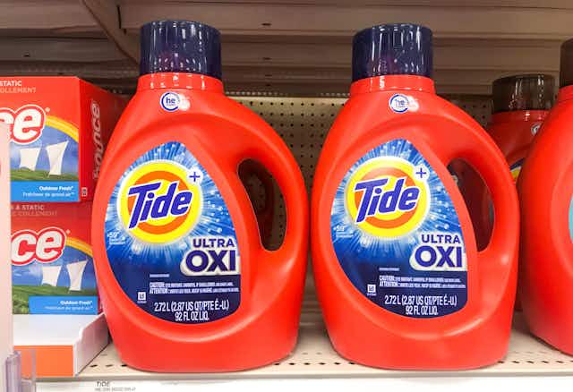 Tide Ultra Oxi Laundry Detergent, as Little as $8 on Amazon card image