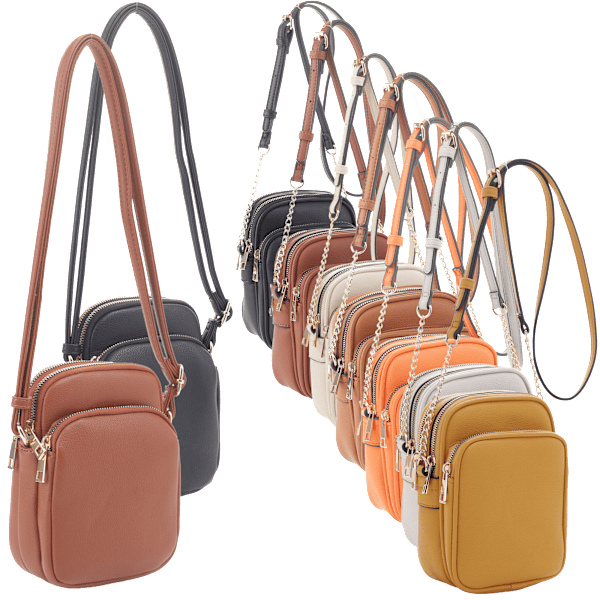 Triple Compartment Crossbody Bag