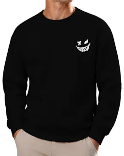 Mens Minimal Smile Graphic Sweatshirt