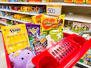 target easter clearance sitting in a target cart in front of signage