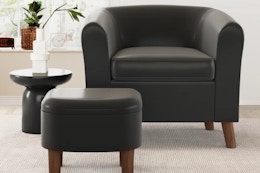 Faux Leather Chair With Storage Ottoman, as Low as $70 at Wayfair (Reg. $361) card image