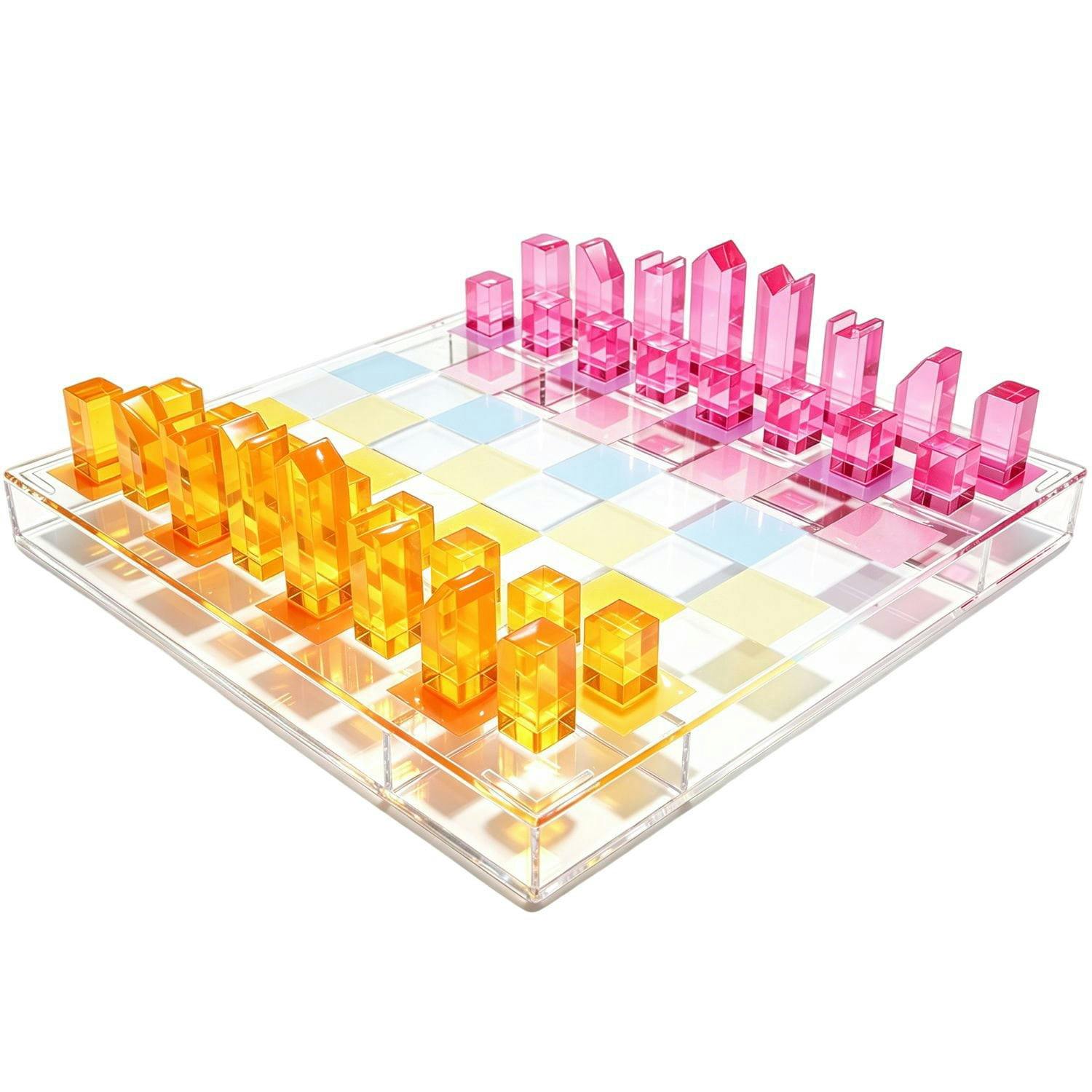 Acrylic Chess & Checkers 2-in-1 Set