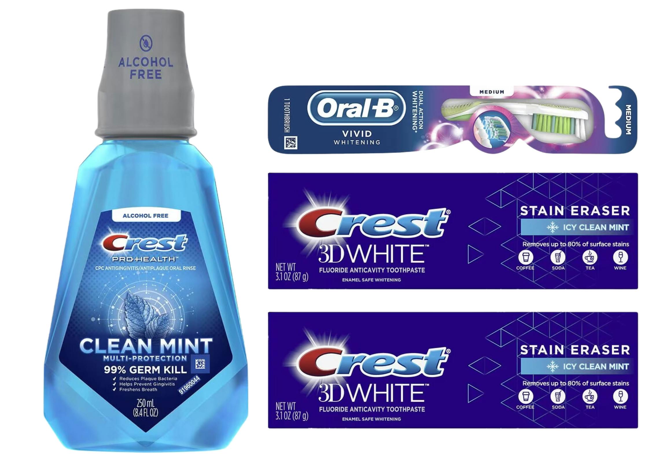 3 Crest + 1 Oral-B