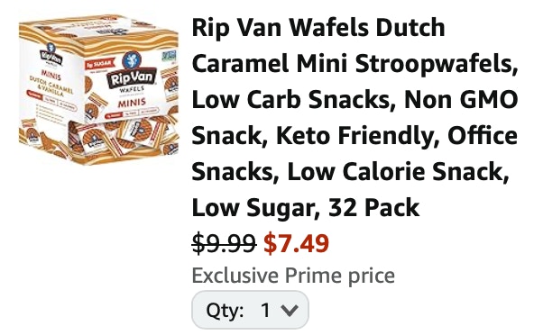 Rip Van Wafels Mini Stroopwafels Amazon Receipt