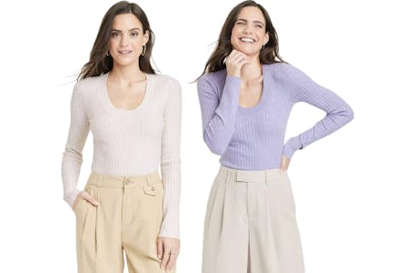 Scoop-Neck Sweater