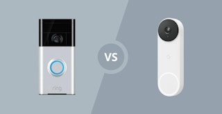graphic showing ring versus nest doorbell